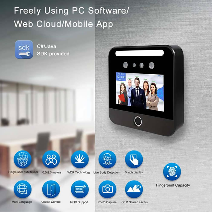 AI03F Dynamic Facial and Fingerprint Recognition System Terminal